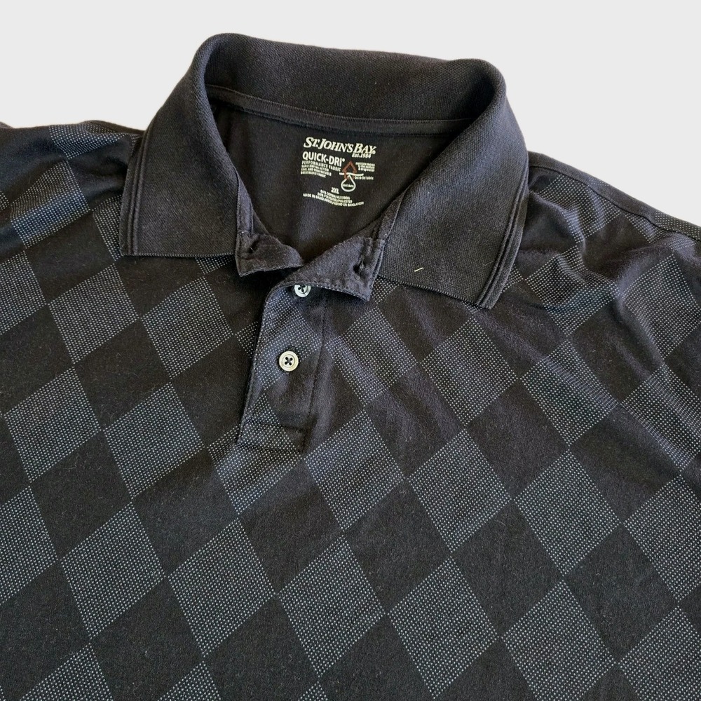 St Johns Bay Polo Mens Grey Argyle XXL